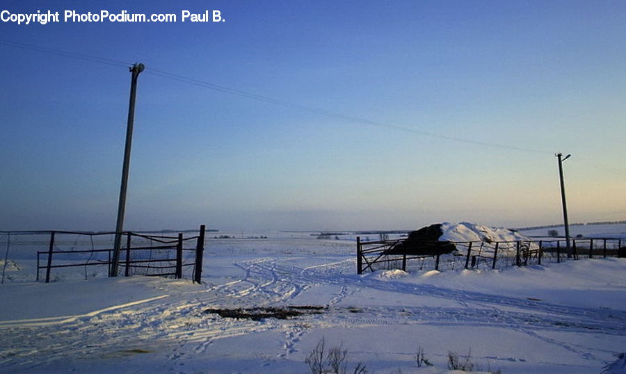 Arctic, Snow, Winter, Dock, Pier, Beacon, Building