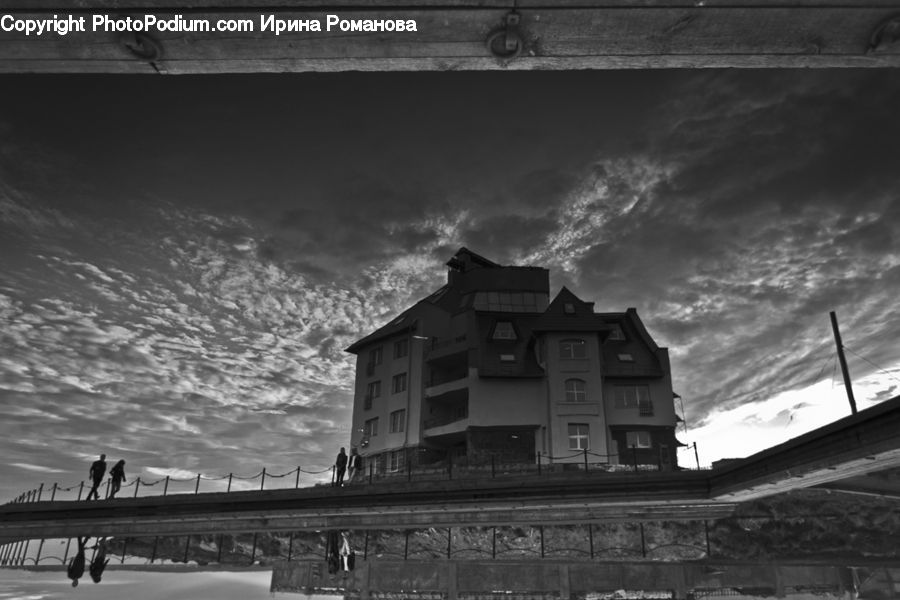 Building, Housing, Villa, Bird, Stork, Downtown, Town