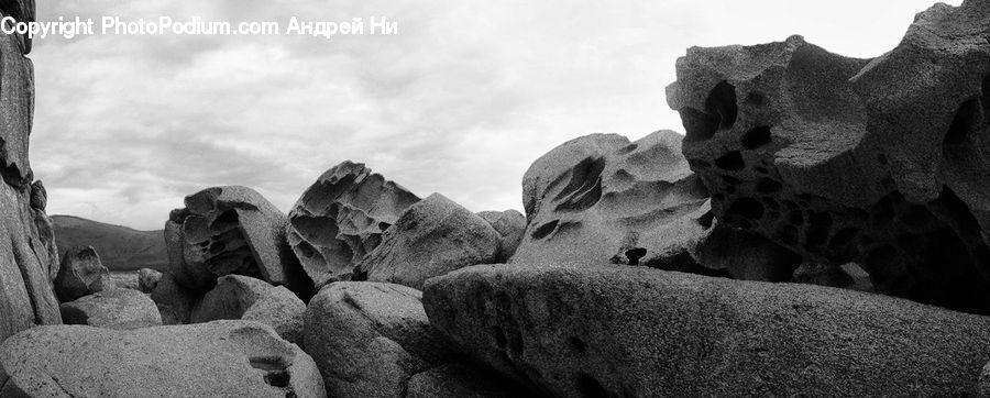 Rock, Outdoors, Sand, Soil, Silhouette, Blossom, Flora