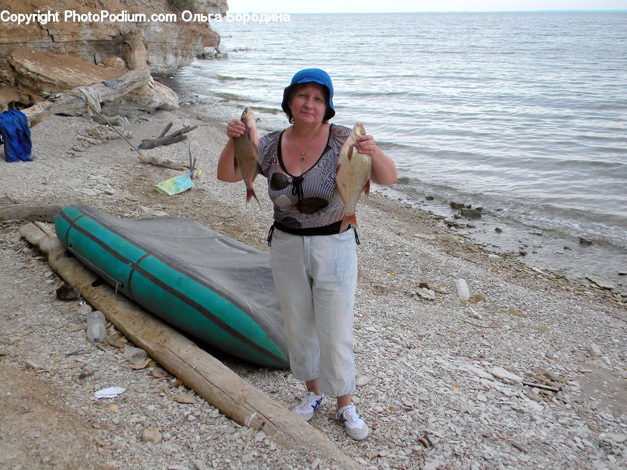 People, Person, Human, Boat, Dinghy, Rock, Animal