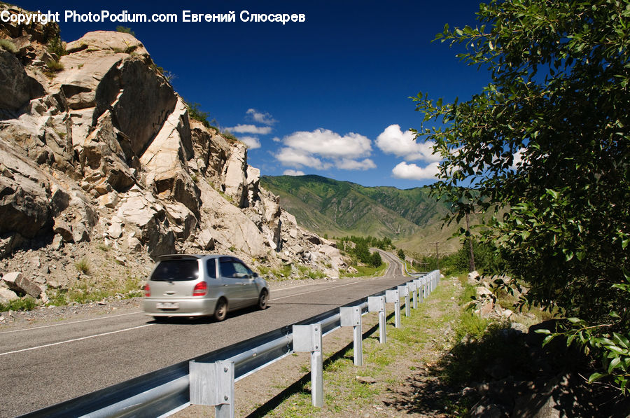Dirt Road, Gravel, Road, Car, Van, Rock, Outdoors
