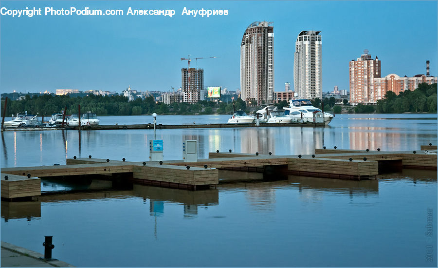 City, Downtown, Metropolis, Urban, Waterfront, Dock, Landing