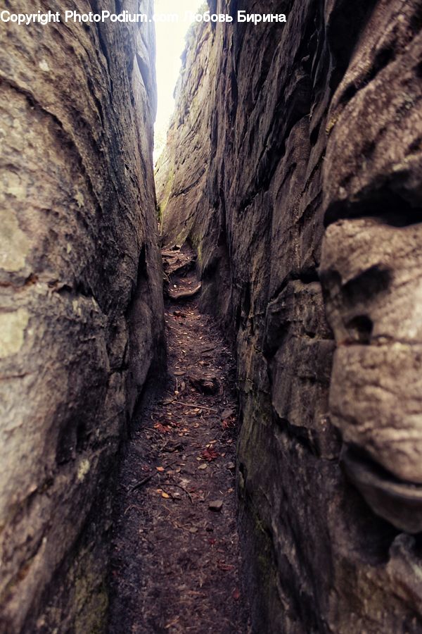 Cave, Dirt Road, Gravel, Road, Cliff, Outdoors, Fir