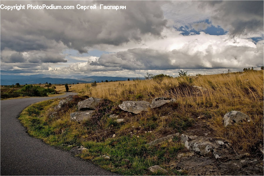 Cloud, Cumulus, Sky, Dirt Road, Gravel, Road, Landscape
