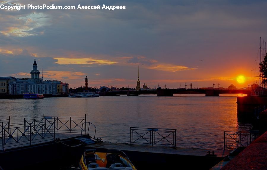 Boat, Watercraft, Dusk, Outdoors, Sky, Sunlight, Sunrise