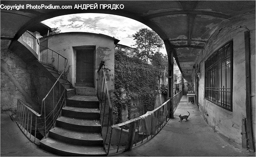 Banister, Handrail, Staircase, Alley, Alleyway, Road, Street