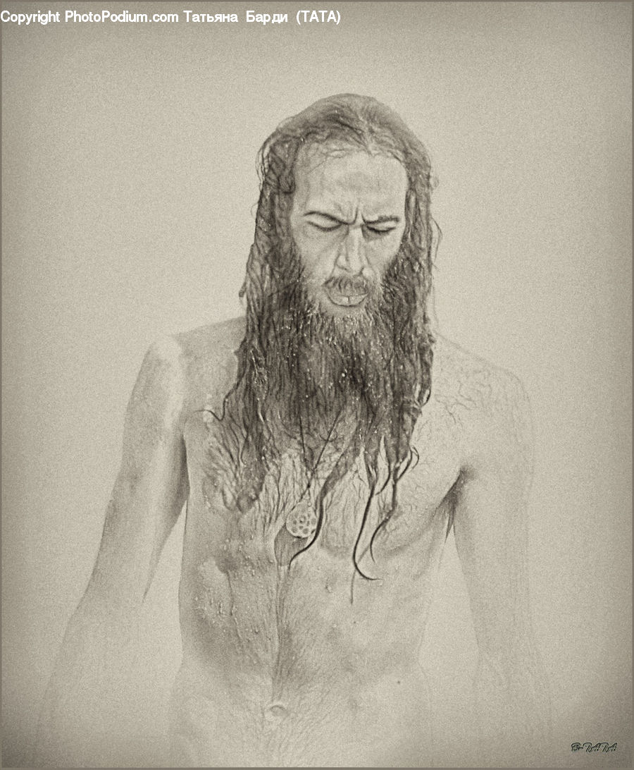 People, Person, Human, Drawing, Sketch, Beard, Hair