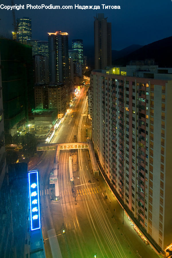 City, Downtown, Metropolis, Urban, Night, Outdoors, Building