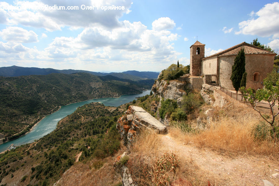 Castle, Fort, Architecture, Housing, Monastery, Landslide, Coast