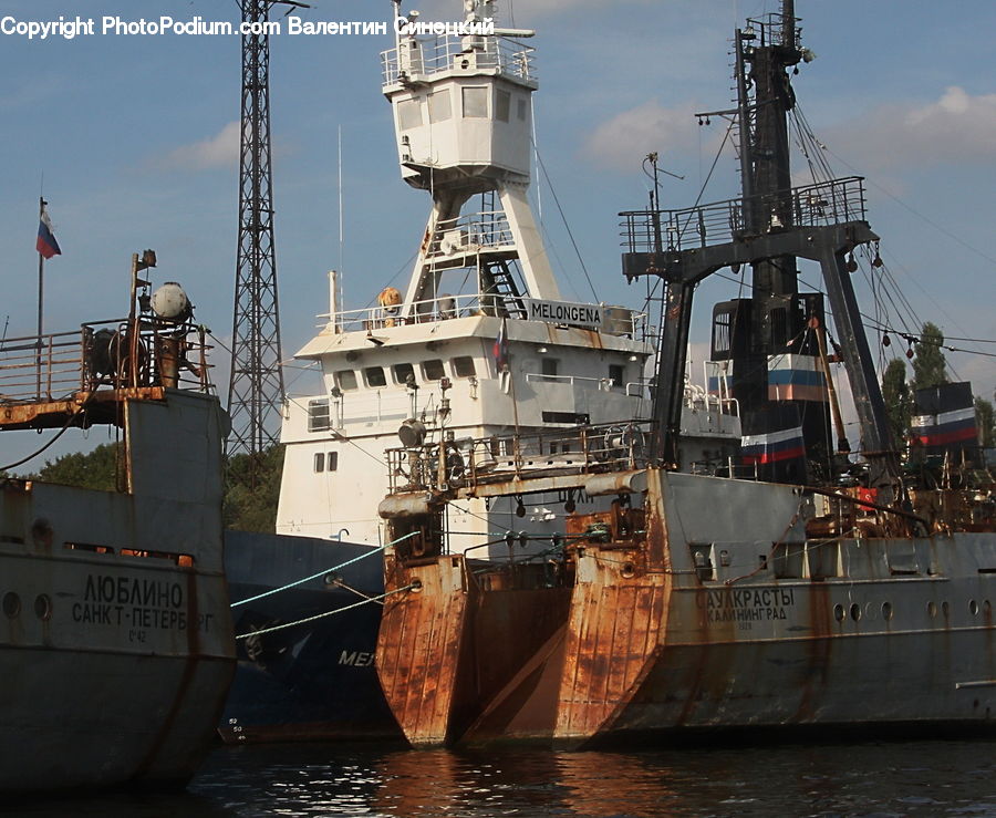 Ferry, Freighter, Ship, Tanker, Vessel, Factory, Refinery