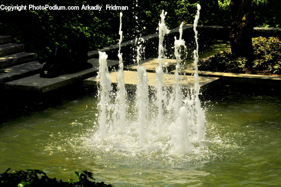 Fountain, Water, Pool, Outdoors, Pond, River, Waterfall