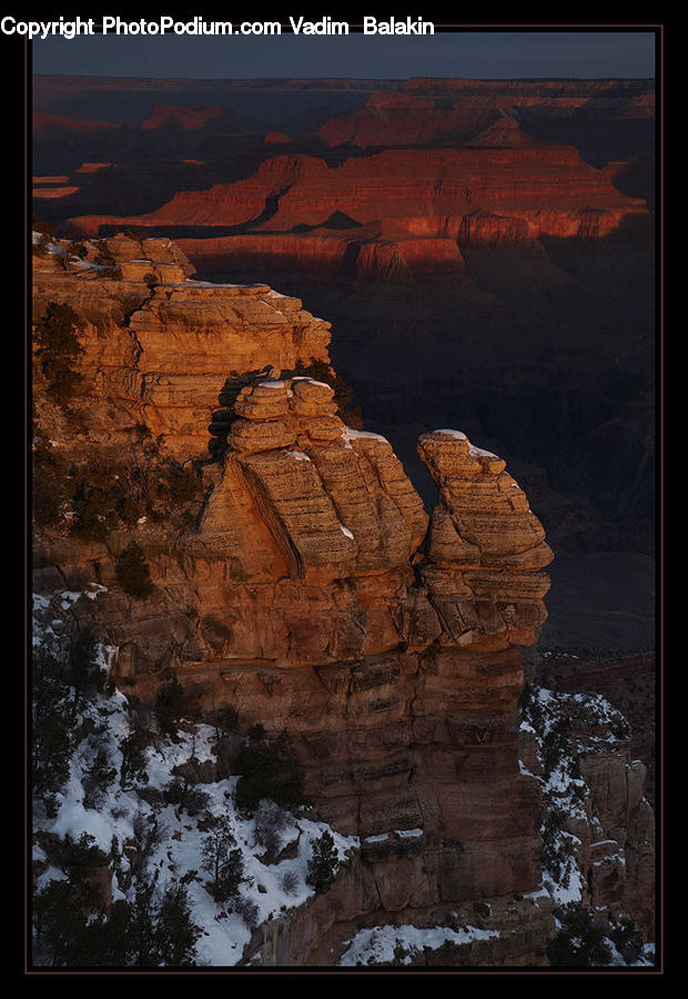 Canyon, Outdoors, Valley, Cliff, Mesa, Cave, Silhouette