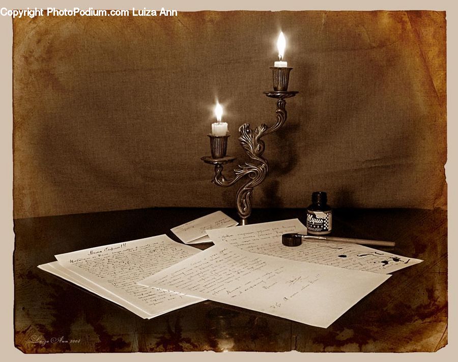 Candle, Paper, Indoors, Interior Design, Room, Furniture, File Binder