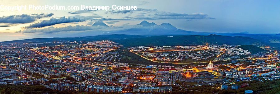 Building, Downtown, Town, Mountain, City, Metropolis, Urban
