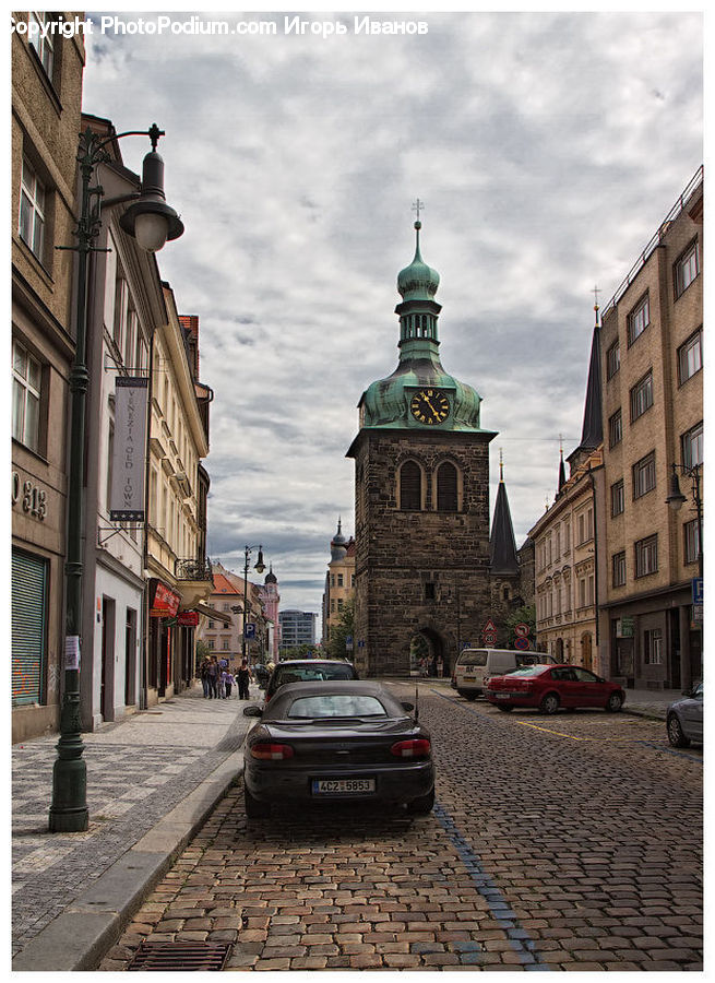 Automobile, Car, Vehicle, Road, Street, Town, Architecture