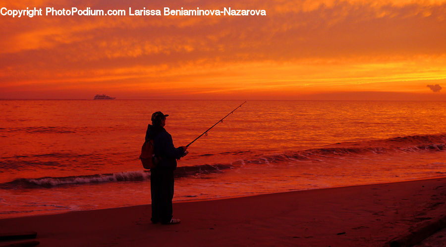Human, People, Person, Fishing, Beach, Coast, Outdoors