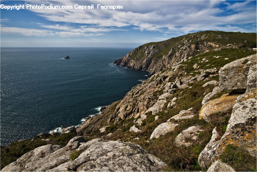 Cliff, Outdoors, Rock, Promontory, Coast, Sea, Water