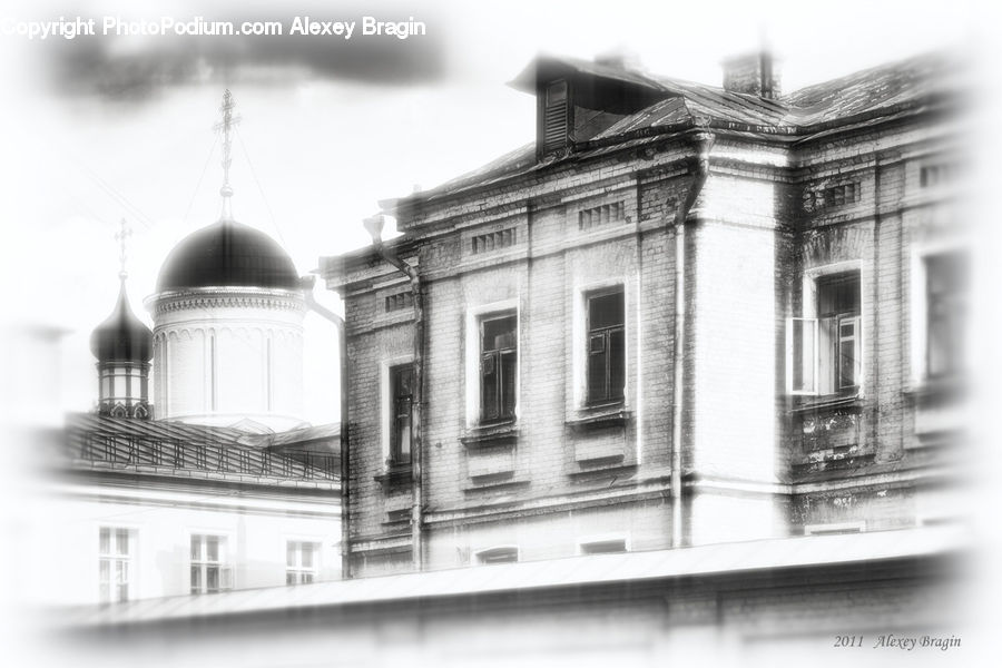 Drawing, Sketch, Architecture, Cathedral, Church, Worship, Building