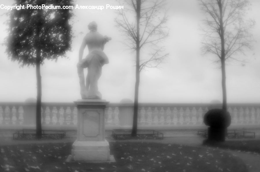 Art, Sculpture, Statue, Fog, Pollution, Smog, Smoke