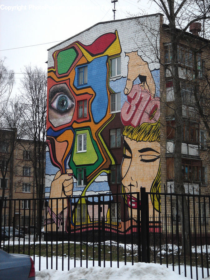 Art, Graffiti, Mural, Wall, Brick, Plant, Tree