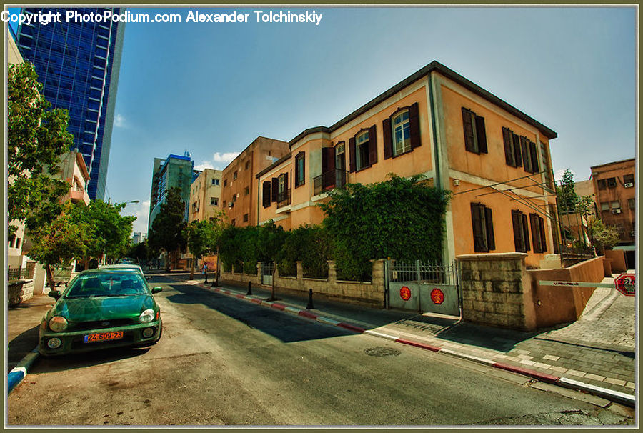 Automobile, Car, Vehicle, Apartment Building, Building, High Rise, Housing