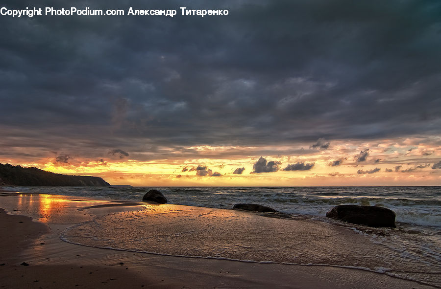 Beach, Coast, Outdoors, Sea, Water, Dawn, Dusk