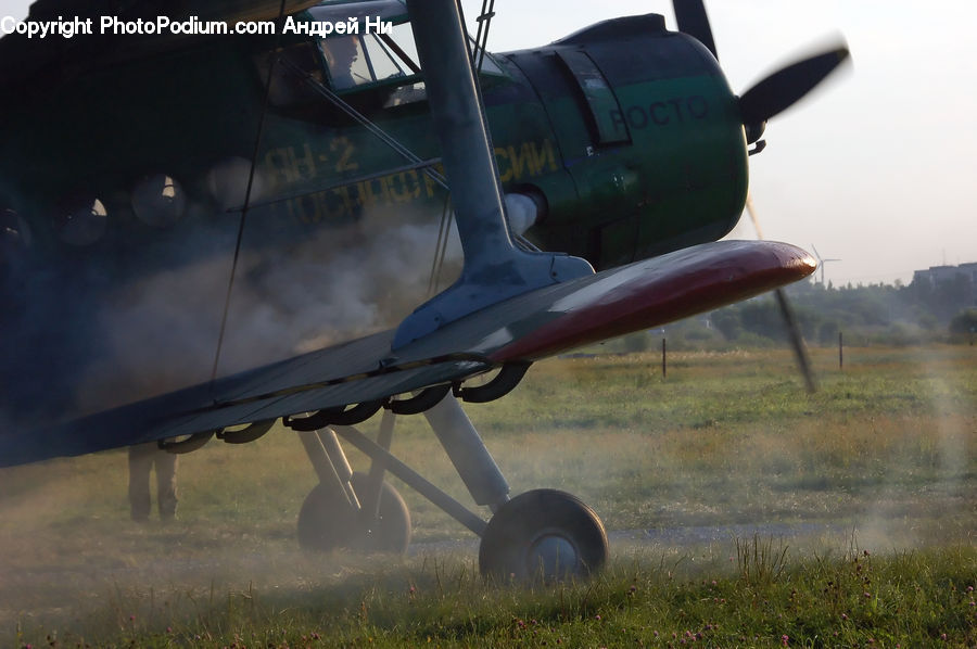Aircraft, Airplane, Biplane, Airfield, Airport