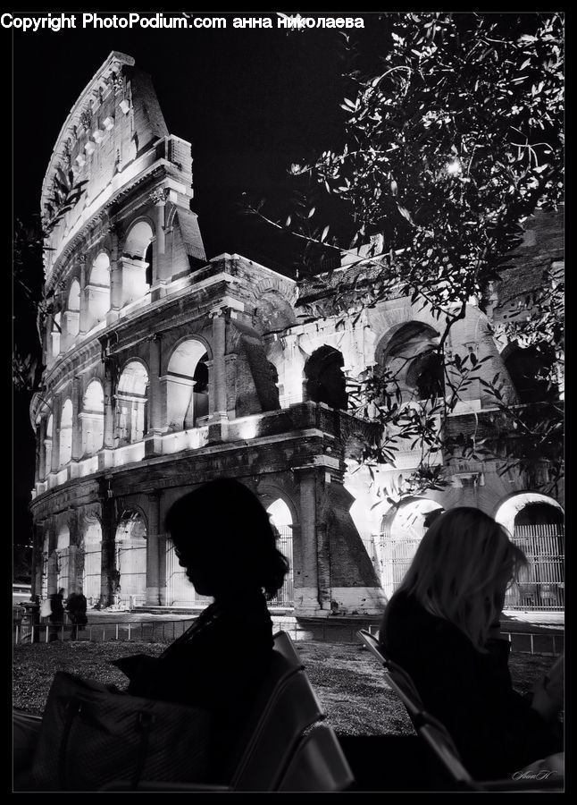People, Person, Human, Silhouette, Arch, City, Downtown