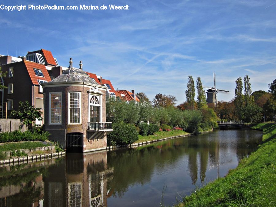 Building, Housing, Villa, Canal, Outdoors, River, Water