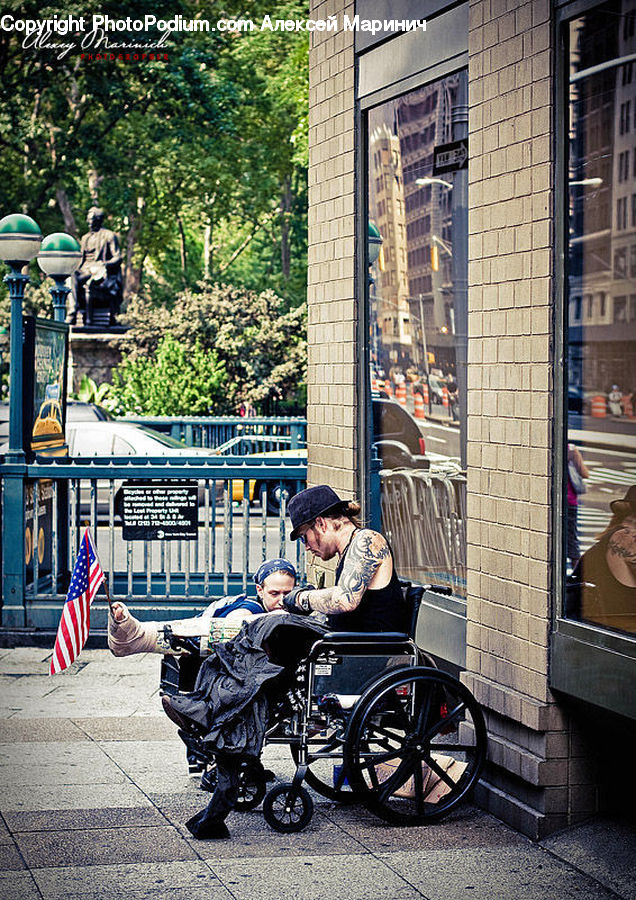Wheelchair, People, Person, Human, Carriage, Horse Cart, Vehicle