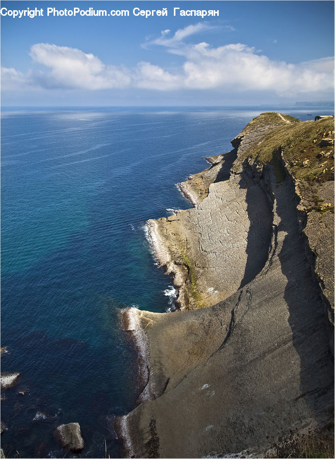 Coast, Outdoors, Sea, Water, Cliff, Rock, Sand
