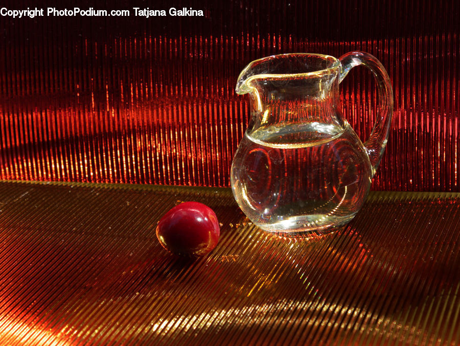 Jug, Pitcher, Water Jug, Glass, Apple, Fruit, Goblet