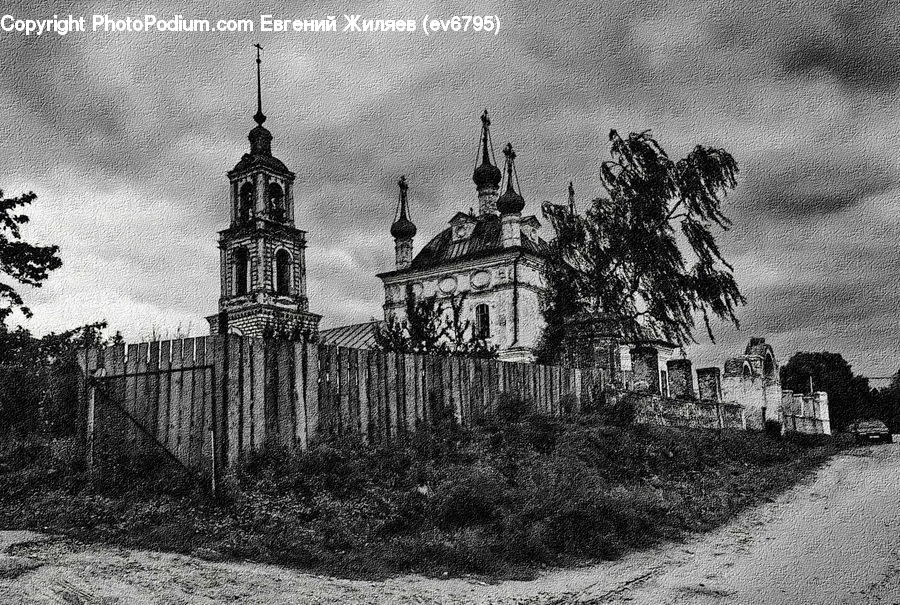 Tomb, Tombstone, Art, Drawing, Architecture, Cathedral, Church