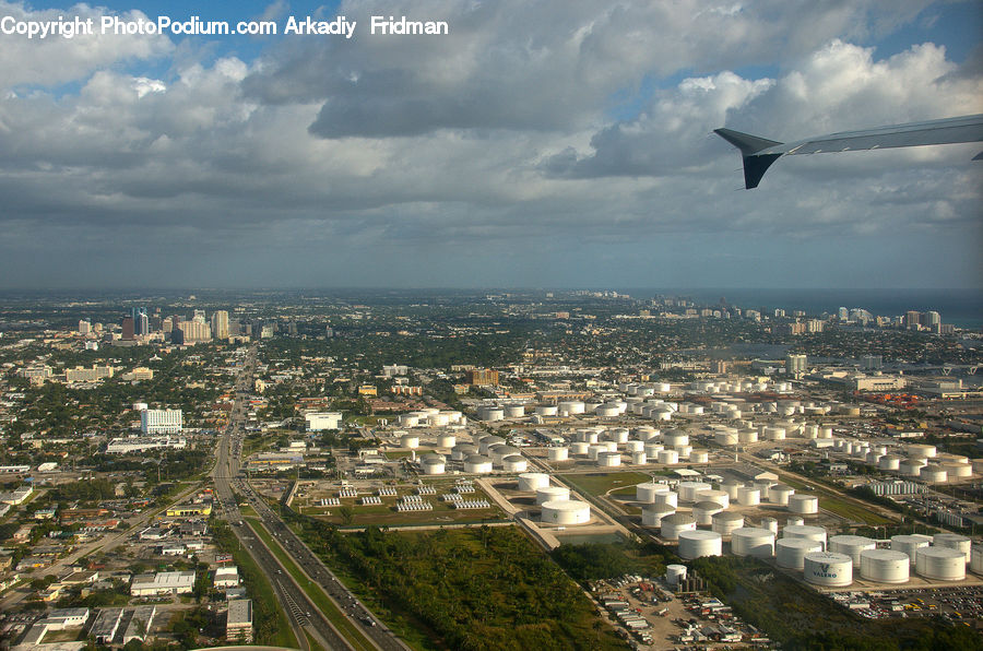 Aerial View, City, Downtown, Azure Sky, Cloud, Outdoors, Sky