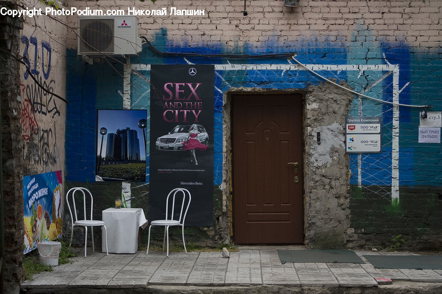 Chair, Furniture, Building, Flyer, Poster, Closet, Kiosk