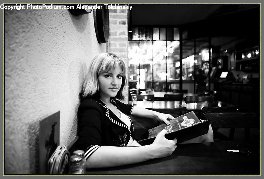 People, Person, Human, Blonde, Female, Woman, Bar Counter