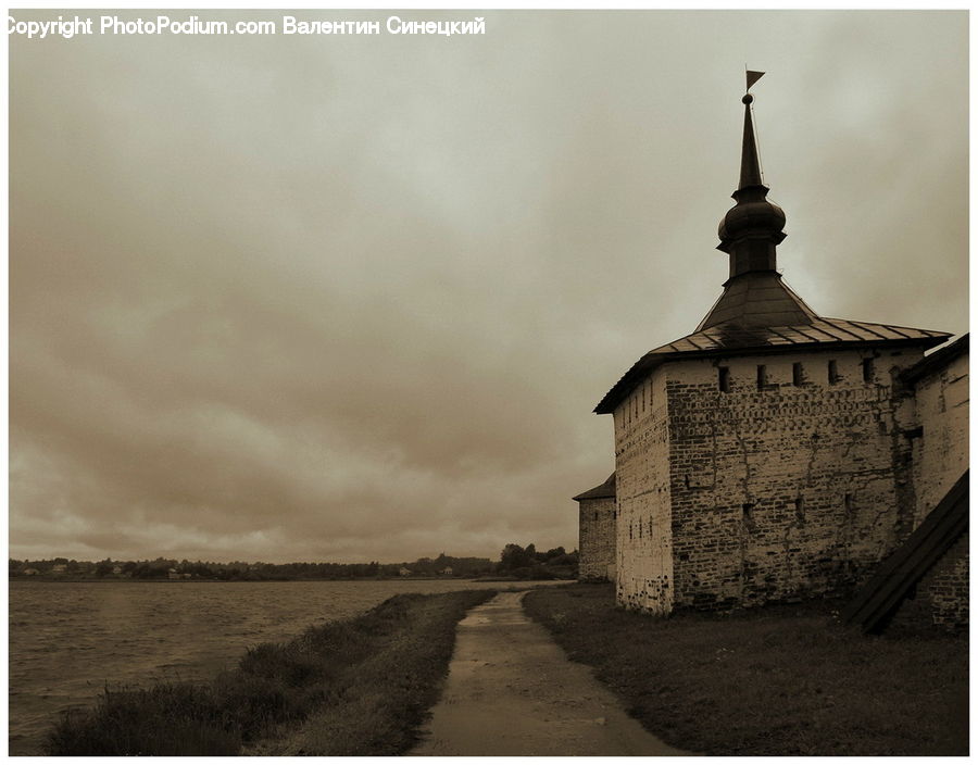 Architecture, Bell Tower, Clock Tower, Tower, Housing, Monastery, Dirt Road