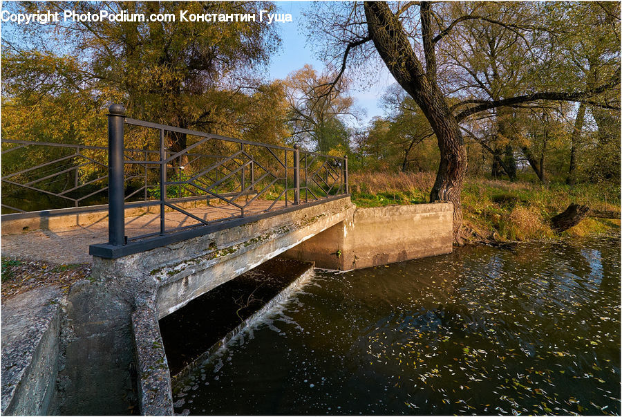 Boardwalk, Deck, Path, Sidewalk, Walkway, Railing, Canal