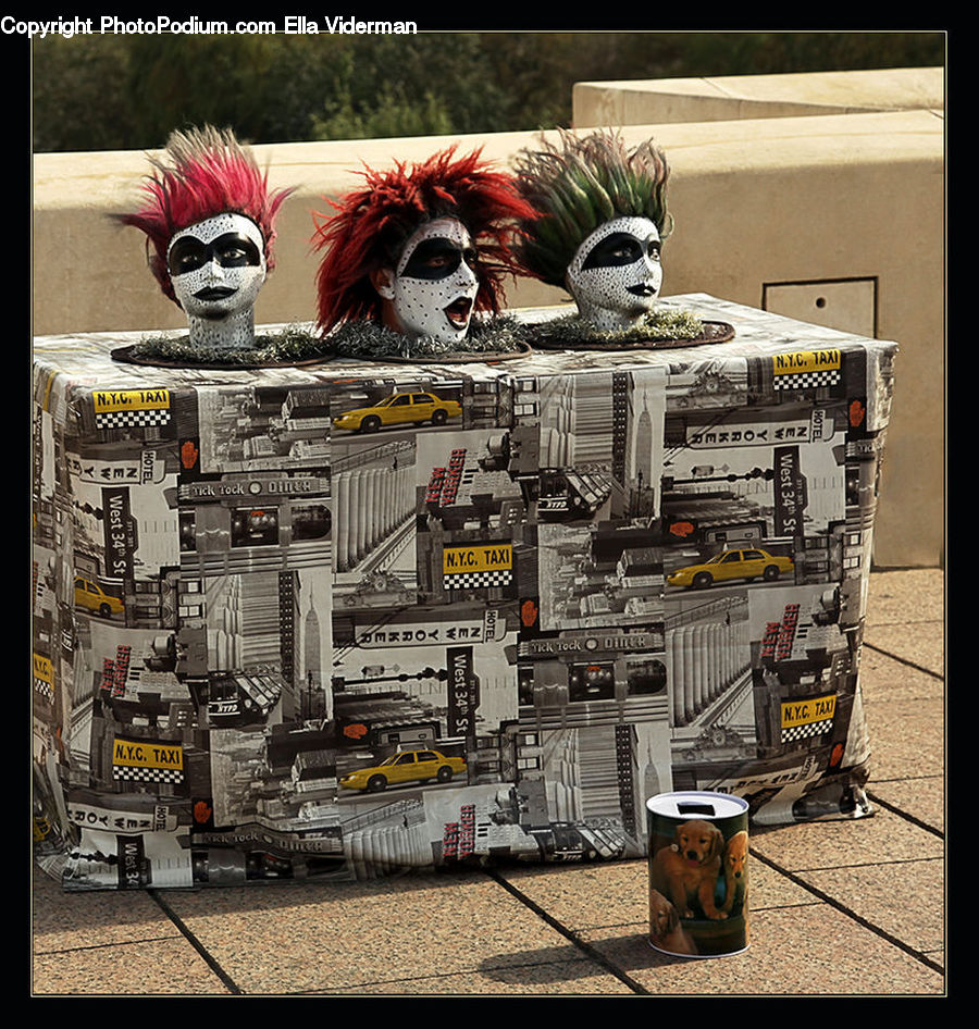 Head, Portrait, Clown, Performer, Person, Newsstand, Shop