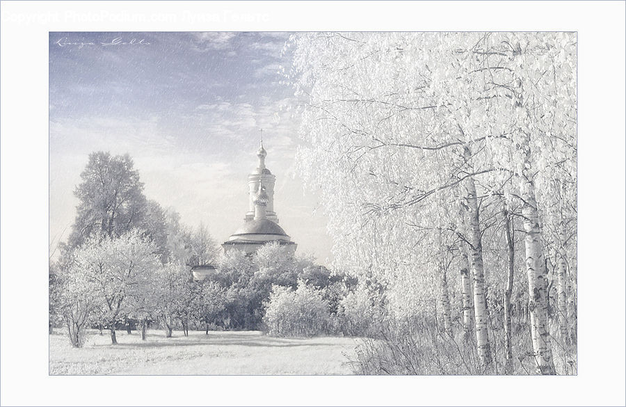 Drawing, Sketch, Classroom, Mail, Postcard, Architecture, Pagoda