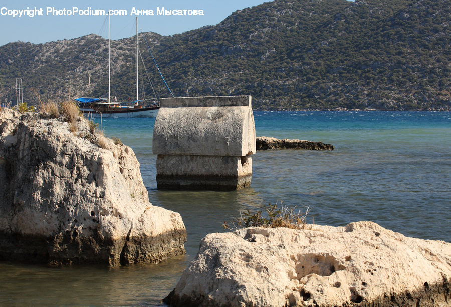 Coast, Outdoors, Sea, Water, Promontory, Boat, Yacht