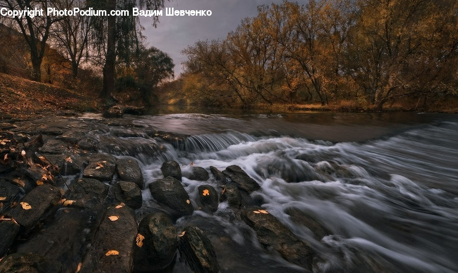Creek, Outdoors, River, Water, Coast, Sea, Waterfall
