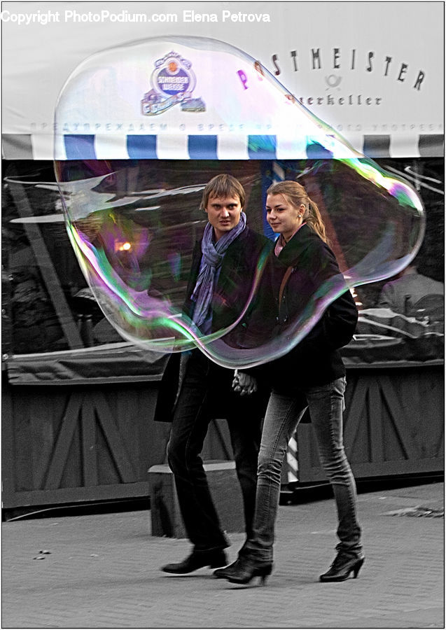 Bubble, People, Person, Human, Boot, Shoe, Portrait