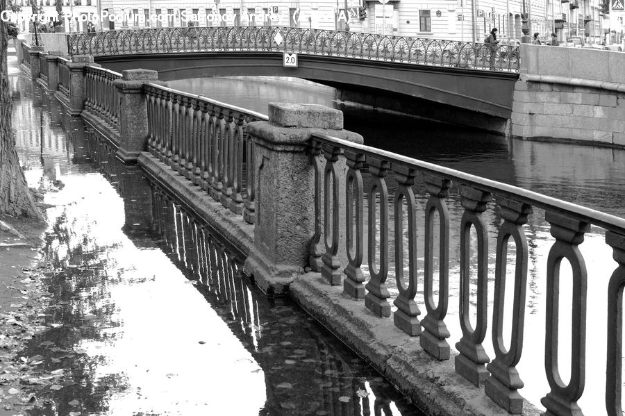 Railing, Bridge, City, Downtown, Urban, Alley, Alleyway
