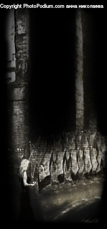 Brick, Ruins, Crypt, Dungeon, Lighting, Indoors, Room