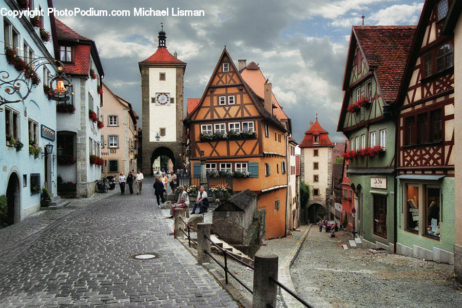 Road, Street, Town, Architecture, Bell Tower, Clock Tower, Tower