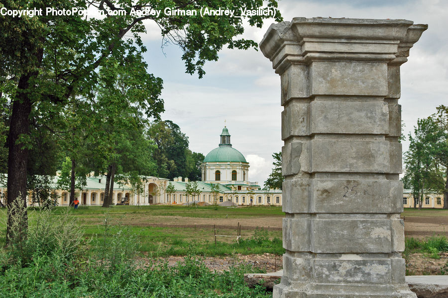Ruins, Column, Pillar, Art, Gargoyle, Statue, Building