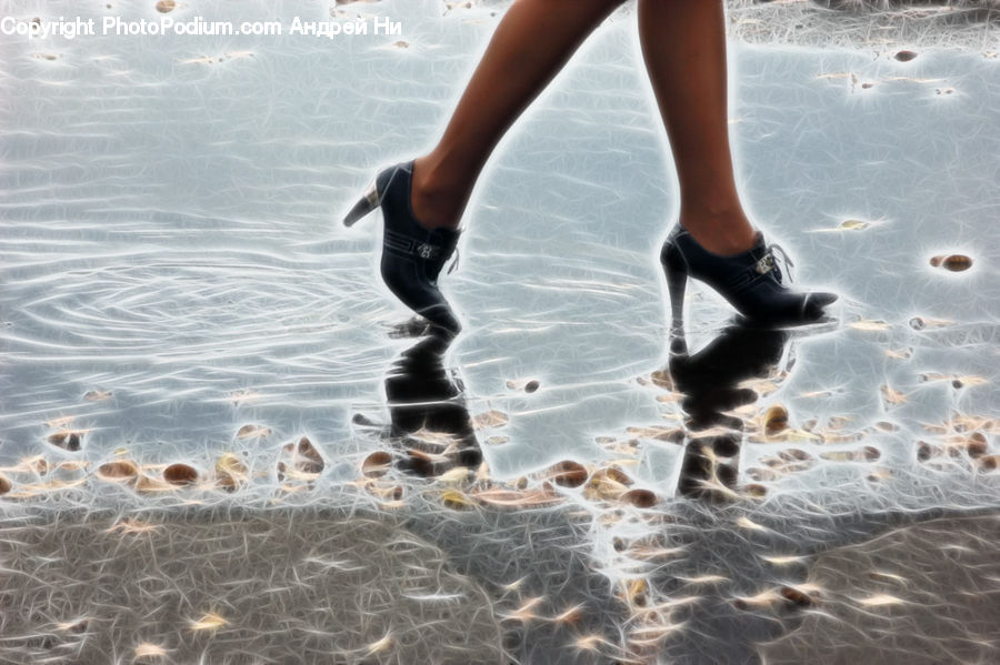 Footwear, Shoe, Water, Outdoors, Sand, Soil, Heel