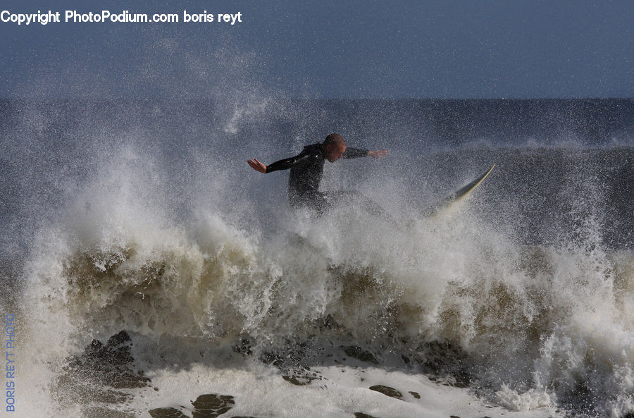 Outdoors, Sea, Sea Waves, Water, Sport, Surfing, Boat