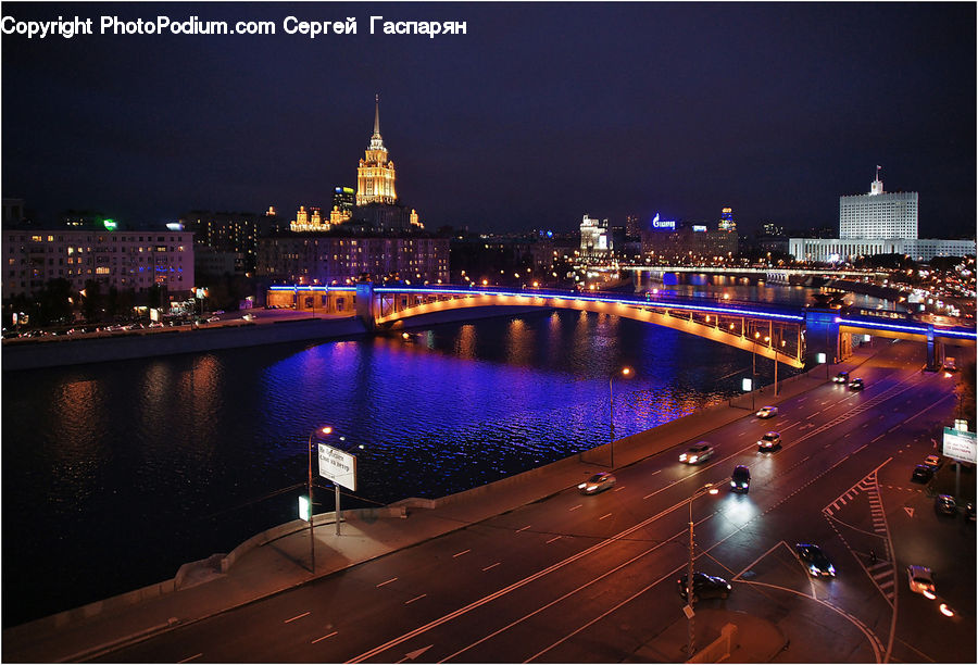 Bridge, City, Downtown, Deck, Porch, Metropolis, Urban